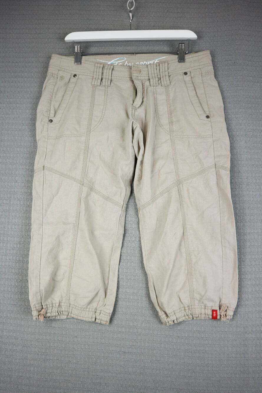 EDC Esprit Vintage Y2K Capri Cropped Pants Womens 8 Beige